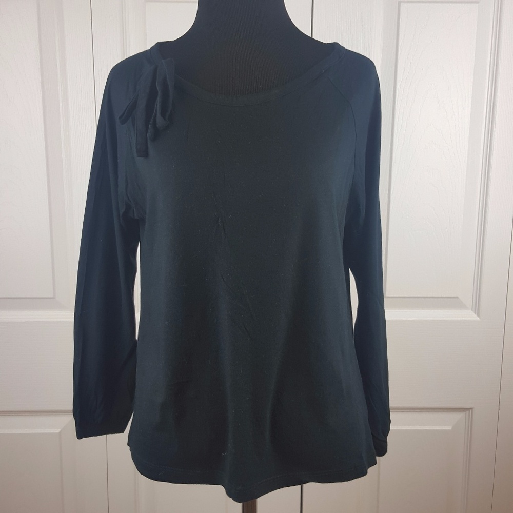 GAP Black Neck Tie Shirt Top Large